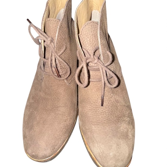 Lucky Brand Leather Wedge Ankle Boots Tan 7M - Picture 3 of 6